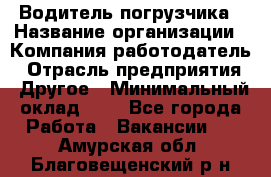 Водитель погрузчика › Название организации ­ Компания-работодатель › Отрасль предприятия ­ Другое › Минимальный оклад ­ 1 - Все города Работа » Вакансии   . Амурская обл.,Благовещенский р-н